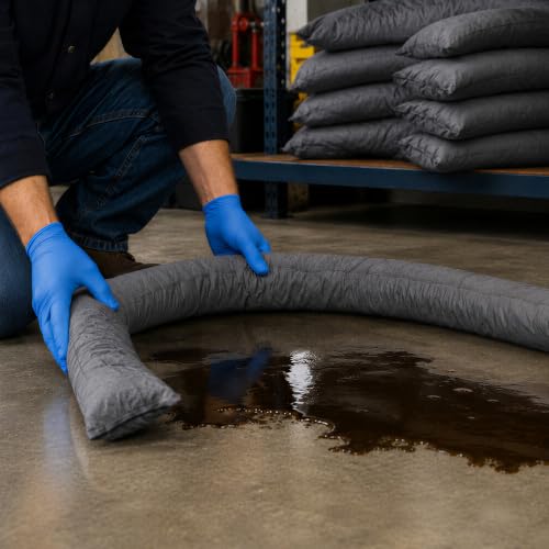 Universal Spill Absorbent Sock 3" x 48" 1.4 Gal. Oil Water & Chemical