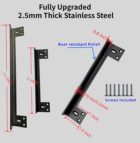Heavy Duty Door Latch Guard-11" Stainless Steel Door Security Plate(Black) - size: 11“
