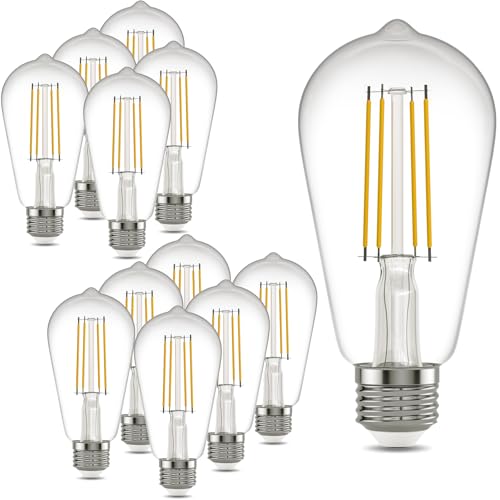 Kawaya E26 LED Edison Bulbs: 12-Pack 8W Equivalent 80W Dimmable LED Bulbs - Vintage ST58 5000k Daylight White - 800 Lumens High Brightness Bulbs with 90+ CRI - Clear Glass - color: 5000k ‎daylight White, size: 12 Pack