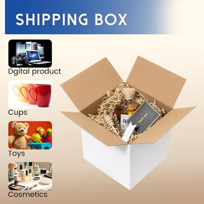 Mefleet 8x8x8" Shipping Boxes 25 Pack Corrugated Cardboard Square Box White - size: 8x8x8 inches (25 Pack)