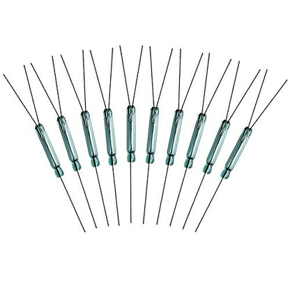 Gebildet 10pcs 4W 3 Pin Reed Switch Reed Contact Normally Open N/O N/C SPDT, Glass Reed Relay Magnetic Induction Switch (2.5mm x 14mm) - color: Transparent-E305