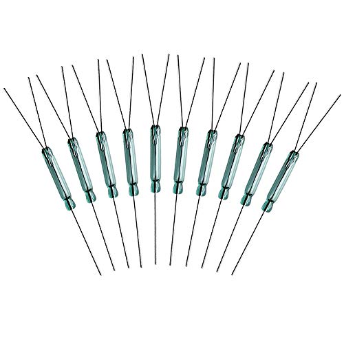 Gebildet 10pcs 4W 3 Pin Reed Switch Reed Contact Normally Open N/O N/C SPDT, Glass Reed Relay Magnetic Induction Switch (2.5mm x 14mm) - color: Transparent-E305