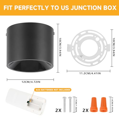5CCT LED Ceiling Spotlight CRI 97+ Modern Cylinder Light Ceiling Mount - color: White, size: 3 Pack – Adjustable 2700K–6000K
