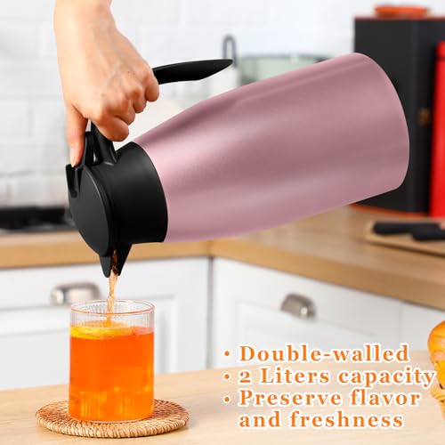 Norme 2 Pcs Thermal Coffee Carafe Creamer, Pink, Blue, 68 oz - color: Pink, Blue, size: 68 oz