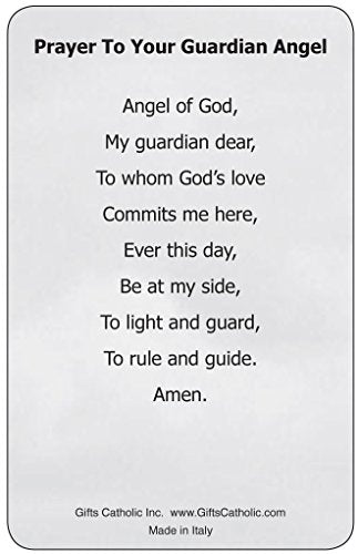Lot of 10- Guardian Angel Prayer Card 3 3/8 in X 2 3/16 in Made in Italy