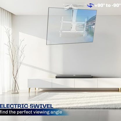 VIVO Swivel Electric Ceiling TV Mount, 37-70 in Screens, MOUNT-E-FD75CW-S - color: White, size: 37-70" TVs