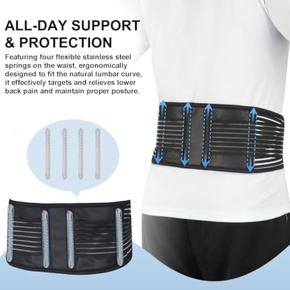 Back Brace for Lower Back Pain Relief, Lumbar Support Belt for Men&Women - color: Black 1