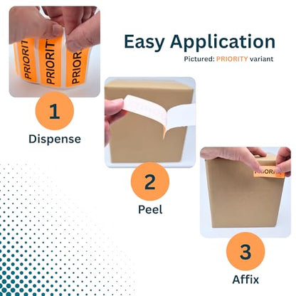 Fragile Orange Stickers, 500/Roll, Fluoro Courier & Handling Labels, 2.8" x 1" (70mm x 25mm), Permanent Adhesive - style: FRAGILE