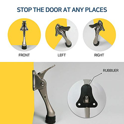 HA SHI Kickdown Heavy Duty Door Stopper, 4 INCH 1 Pack, Chrome - color: Chrome, size: 4 INCH X 1 PACK