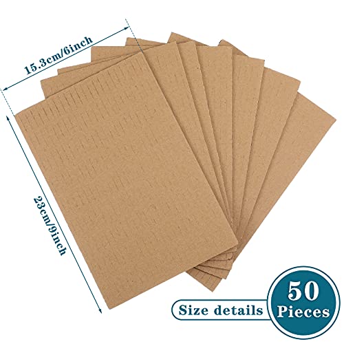 Zonon 50 Pack Corrugated Cardboard Sheets, 3 mm Flat, 9 x 6 Inch, Brown - color: Brown, size: 9 x 6 Inch