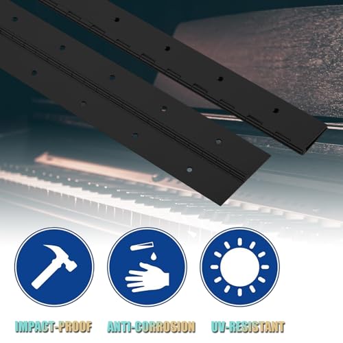 EPHECH 16" Piano Hinge, 4PCS Stainless Steel Continuous Piano Hinge-Black - color: Black, size: 16 Inch
