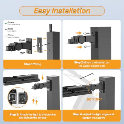 300W LED Parking Lot Light: 36000LM, 120LM/W 5000K Arm Mount 2Pack - size: 300W 2PACK