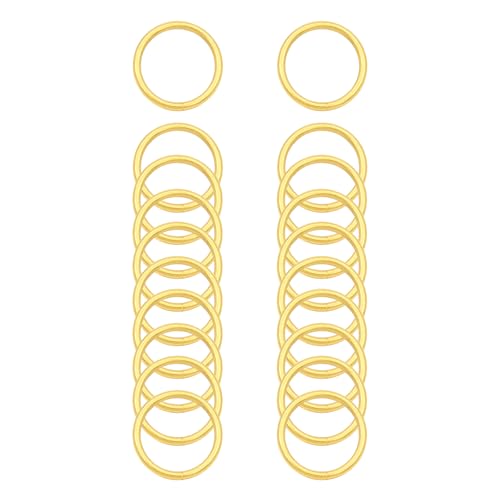 40pcs 4 Sizes O Rings Welded Strong Metal Heavy Duty Round Ring for Pet Collars Buckle Belts Strap Webbing Sewing - color: 1"(25mm) Gold 20pcs