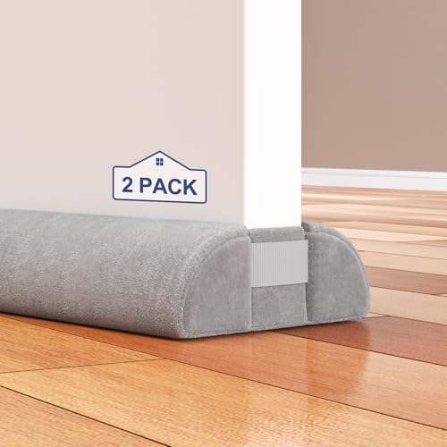 HADOR 2 Pack Door Draft Stopper for Bottom of Door, 36 Inch Under Draft Air Noise Light Blocker 30"- 36" Double Side Triangle Soundproof Sweep Filler Seal Gap up to 1.7" for Patio Sliding Door, Grey - color: Gray, size: 2 Pack-36 Inch