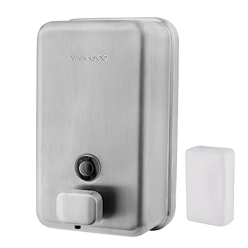 Wall Mounted Commercial Soap Dispenser Bathroom, Vertical Brushed - color: Vertical Brushed