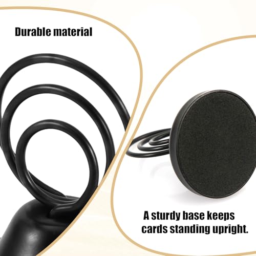 NQEUEPN 12Pcs Table Number Holders, Metal Black Finish Wire Picture Stands
