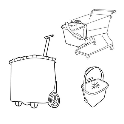 reisenthel carrycruiser Baroque Taupe - Portable Shopping Trolley with Sturdy Aluminum Frame, Shoulder Strap and Removable mesh Inner Bag -Water-Repellent - color: Baroque Taupe