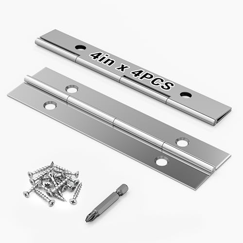 4 pcs Continuous Piano Hinges,4"x1.2",0.047 inch Leaf Thickness - size: 4 Inch