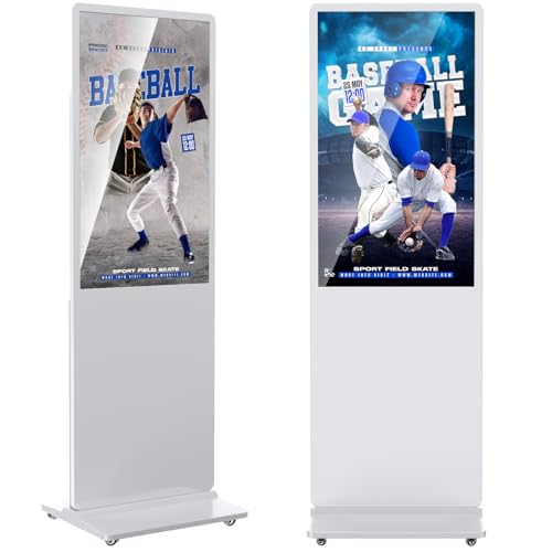 43 inch Indoor Digital Signage LCD Screen IPS Floor Standing Digital Kiosks Interactive Displays with WiFi HDMI/USB Input Auto AD Player, Android OS White - color: White, size: 43 inch, style: NonTouch-Screen