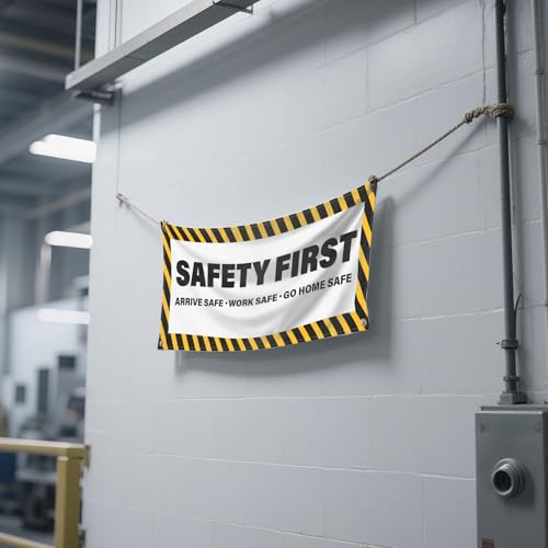 2 Pack Safety First Banners Arrive Work Go Home Safe Sign 4×2 Feet