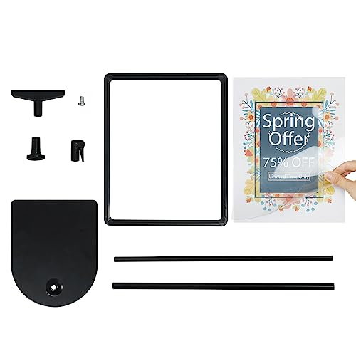 ONCEMORE Sign Holder, 8.5 x 11 Inch Sign Stand with Adjustable Height Snap Open, Reusable Sign Stands for Display Advertising Business Signage, Vertical and Horizontal Two View Modes (Black, 8 Pack) - size: 8.5"x11"-8Pcs