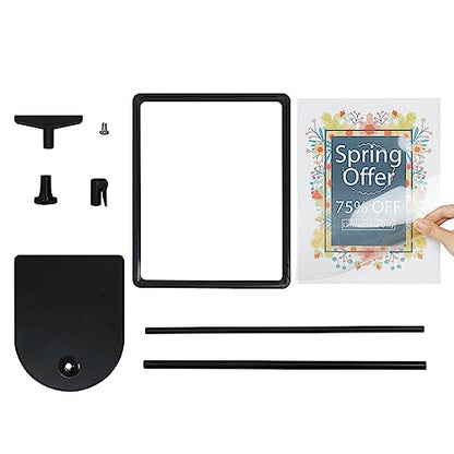 ONCEMORE Sign Holder, 8.5 x 11 Inch Sign Stand with Adjustable Height Snap Open, Reusable Sign Stands for Display Advertising Business Signage, Vertical and Horizontal Two View Modes (Black, 8 Pack) - size: 8.5"x11"-8Pcs