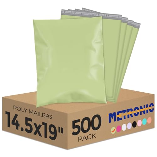 Metronic Poly Mailers 14.5x19 500PC Large Shipping Bags for Small Business - color: Avocado Green, size: 14.5X19 500PC