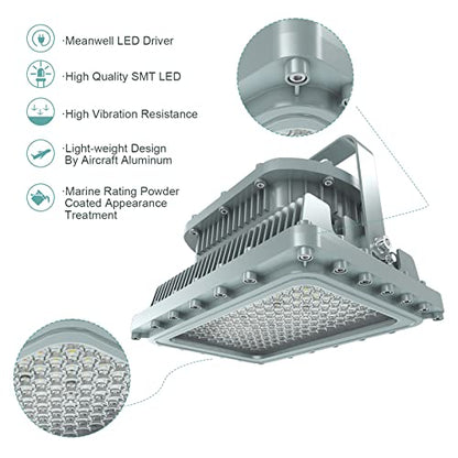 LED Explosion Proof Light UL844 Certified 150W 21000LM(600W HPS Eqv.), Class I Division I Hazardous Locations Luminaires Warehouse Lighting 100-277V, IP66 D Series - color: 100-277V, size: 150W
