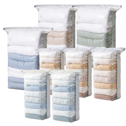 TAILI Cube Vacuum Storage Bags, 8 Pack Combo (3 Jumbo +5 Medium) - color: Cream, size: 8 Combo