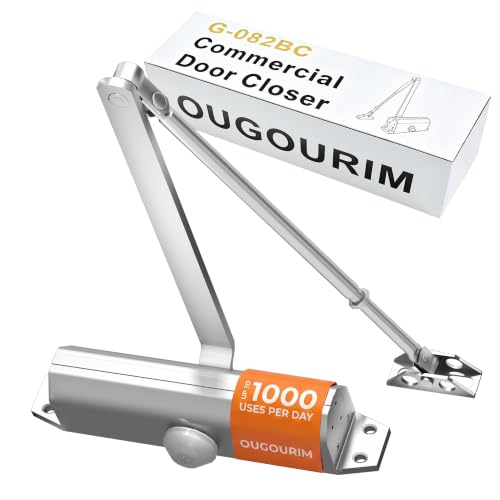Ougourim Door Closers Commercial Heavy Duty Automatic Door Closer, Silver - color: Silver, size: Large