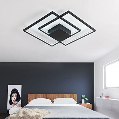 Modern LED Ceiling Light,Black,Frame Flush Mount Ceiling Light - size: 2-light squares