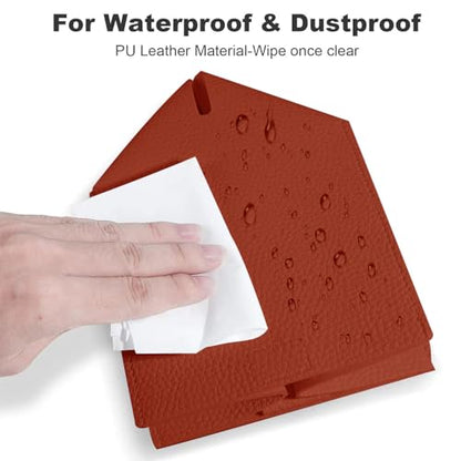 2 Pack 5"x5"x5" Square PU Leather Tissue Box Holders for Home & Office - color: Reddish Brown