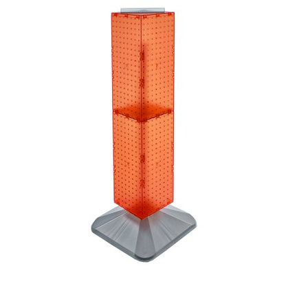 Azar Displays 703387-orG Standard Four-Sided Interlocking Pegboard Tower, Orange Translucent - color: Orange