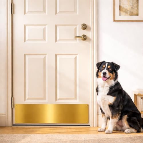 Panther Armor 8x36 in Gold Door Kick Plate, Dog Scratch Door Protector - color: Gold, size: Kick Plate [8x36in]
