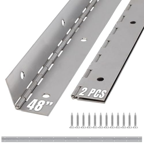 ALBO 48" x 2" Piano Hinge Stainless Steel 304, Silver, 2-Pack - color: Silver, size: 48 Inch