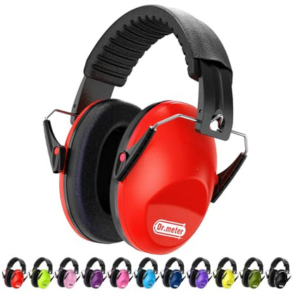 Dr.meter Noise Cancelling Headphones for Kids Toddlers Adults, Red Earmuffs - color: Red