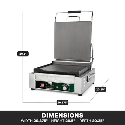 Waring Panini Press with Programmable Timer, 14" x 14" Cooking Surface - style: Full-Size Flat Toasting Grill with Timer