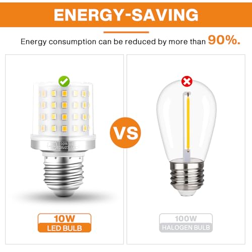 4Pack 900Lumen E26/E27 3 Way LED Bulb, 10W 3 Light Mode Dimmable - color: Warm Light