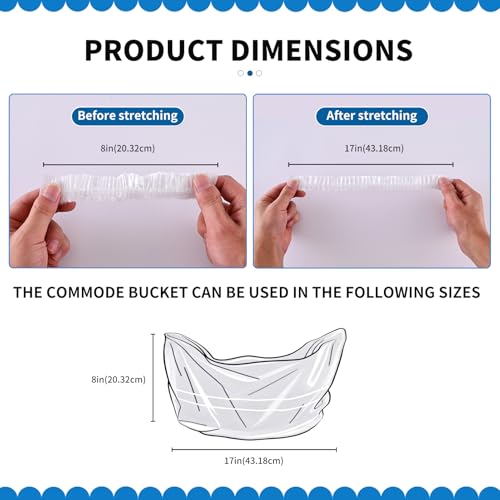 200 PCS Potty Chair Liners with Elastic, Disposable Portable Potty Training Bags, Potty Refill Liners, Toilet Seat Cover 17x8Inches - size: 200 PCS