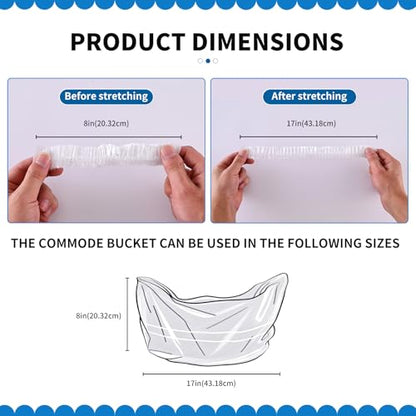 200 PCS Potty Chair Liners with Elastic, Disposable Portable Potty Training Bags, Potty Refill Liners, Toilet Seat Cover 17x8Inches - size: 200 PCS