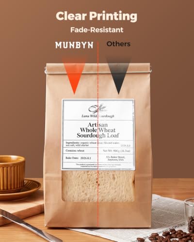 MUNBYN 4x4 Thermal Labels, 500 Sheets/Roll, White - color: White, size: 4x4"