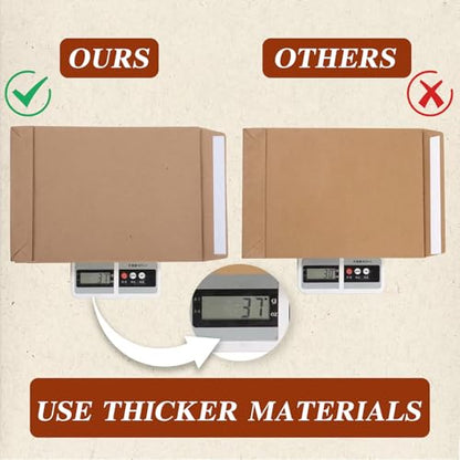 9.4"x13.2" Catalog Envelopes, 25 Pack, Document Envelopes with Self Seal Closure, Heavyweight 28 lb Paper, Self Sealing Envelop for Mailing, Filing and Organizing, Brown Krafts