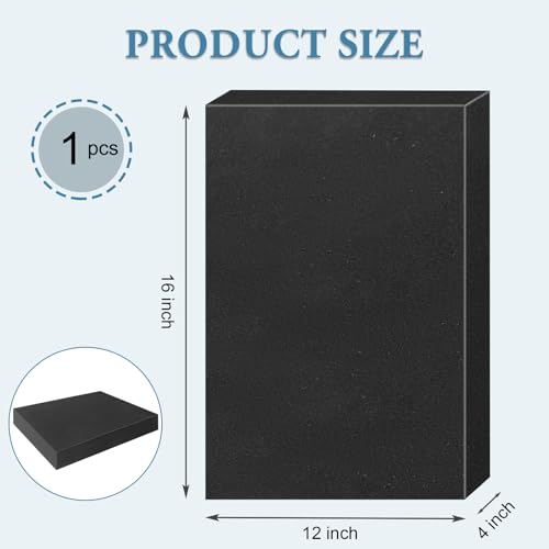 Black Polyurethane Foam Inserts for Cases, 16 x 12 x 4 Inch, Cuttable Packing Padding for Tool Box, Camera, Crafts and Storage - size: 16x12x4inch