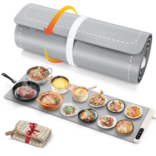 FYY Extra Long Warming Mat for Food, Rapid and Full Surface Heating Gray - color: Gray, size: XXX Large Size: 45"x15"