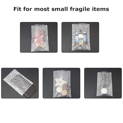 MIVIDE 200 Pack 6x8 Inch Bubble Cushion Wrap Bags for Shipping Packing Small Clear Bubble Out Pouches Double Walled Bubble Cushioning Bags for Moving Storage