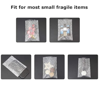 MIVIDE 200 Pack 6x8 Inch Bubble Cushion Wrap Bags for Shipping Packing Small Clear Bubble Out Pouches Double Walled Bubble Cushioning Bags for Moving Storage