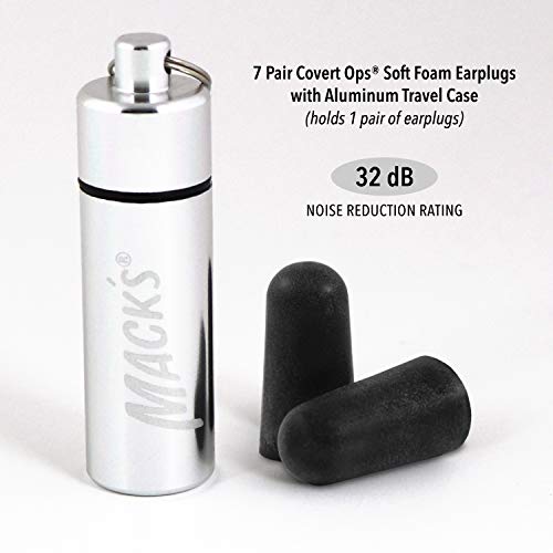 Mack's Covert Ops Soft Foam Shooting Ear Plugs, 7 Pair Plus Travel Case - 32 dB High NRR, 37dB SNR - Comfortable Earplugs for Hunting, Tactical, Target, Skeet and Trap Shooting - size: 7 pair (Pack of 1)