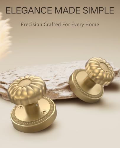 Asidrama 1 Pack Champagne Bronze Passage Door Knobs with Lock, Door Handles with Champagne Bronze Door Knobs Interior for Bedroom or Bathroom, Heavy Duty Door Lever for Left Right Sided Doors - color: Champagne Bronze