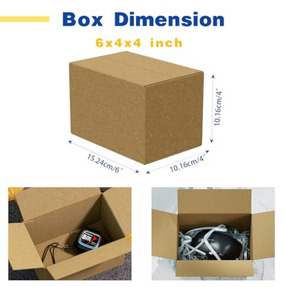 30 Pack 6x4x4 inches Small Shipping Boxes Brown Corrugated Cardboard Boxes for Packing, Mailing, Moving, Business - size: 6x4x4 inch
