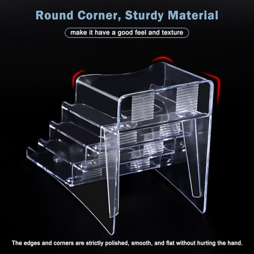 xydstay 4 Tier Acrylic Brochure Holder 4 x 9 Inches, 2 Pack